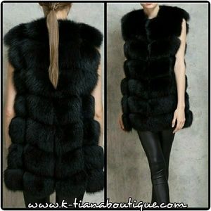 Black Fur Vest